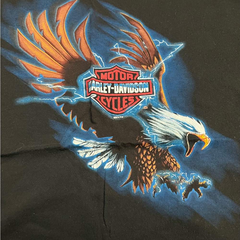 Harley-Davidson Black and Blue Eagle Tee Southern Thunder Southaven, MS